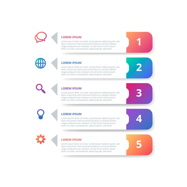 Gradient Infographic with Steps