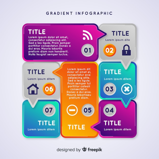 무료 벡터 그라디언트 infographic