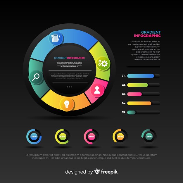 Коллекция элементов градиента Инфографика