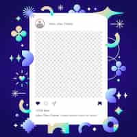 Free vector gradient instagram post frame design