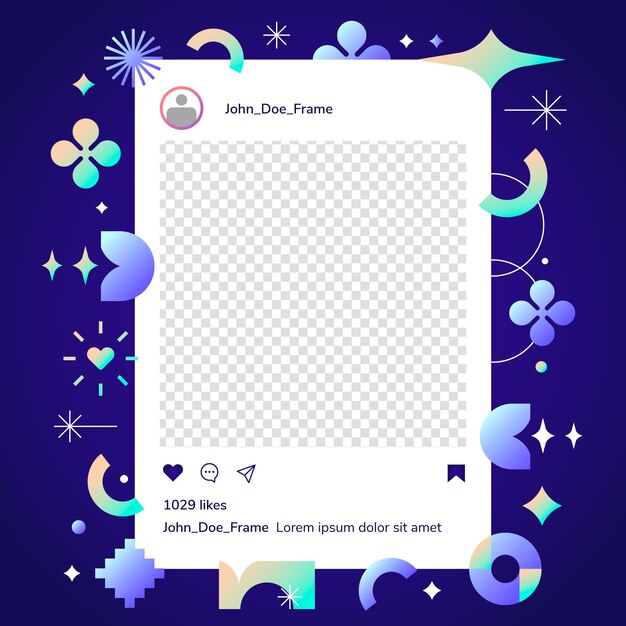 Gradient instagram post frame design