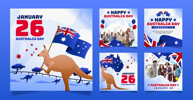 Коллекция постов Gradient в Instagram для празднования австралийского национального дня