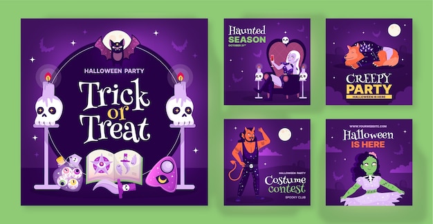 Gradient instagram pubblica una raccolta di post per la celebrazione di halloween