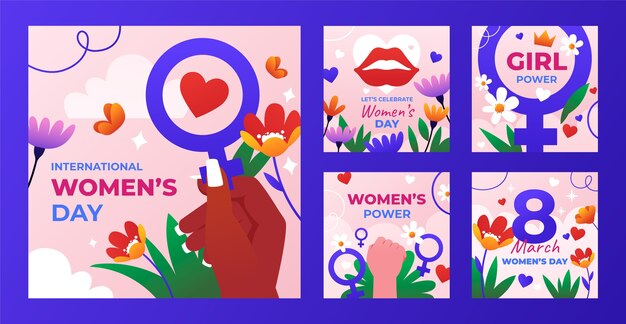 그라디언트 인스타그램은 국제 여성의 날을 기념하기 위해 컬렉션을 올렸습니다.