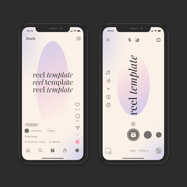 Free vector gradient instagram reels interface template