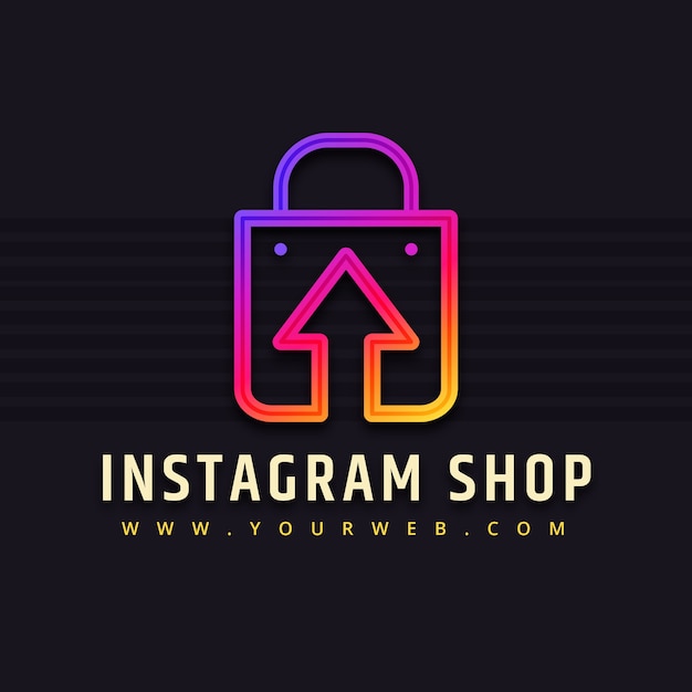 Vettore gratuito design del logo del negozio instagram sfumato