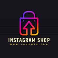 Vettore gratuito design del logo del negozio instagram sfumato