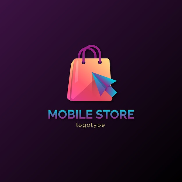 Vettore gratuito design del logo del negozio instagram sfumato