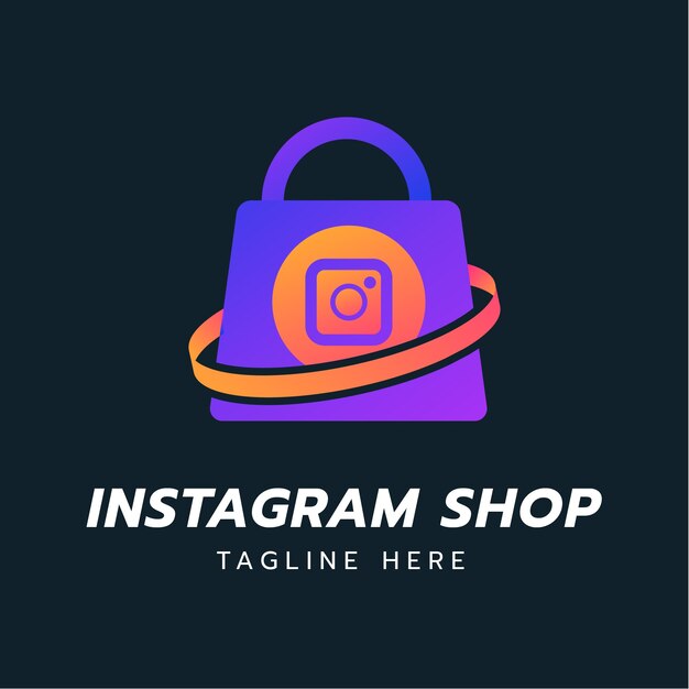 Free vector gradient instagram shop logo