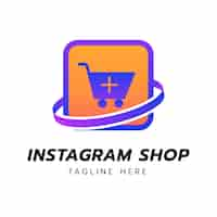 Free vector gradient instagram shop logo