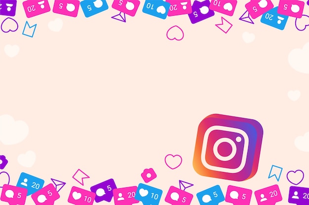 Gradient instagram social media background