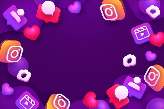 Vettore gratuito sfondio dei social media di instagram gradiente