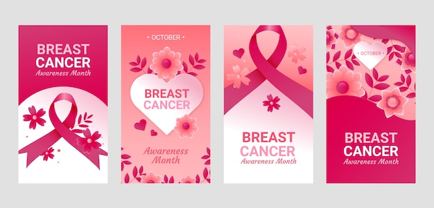 乳がん啓発月間のグラデーション Instagram ストーリー コレクション