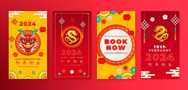 Коллекция инстаграм-историй для китайского праздника Нового года