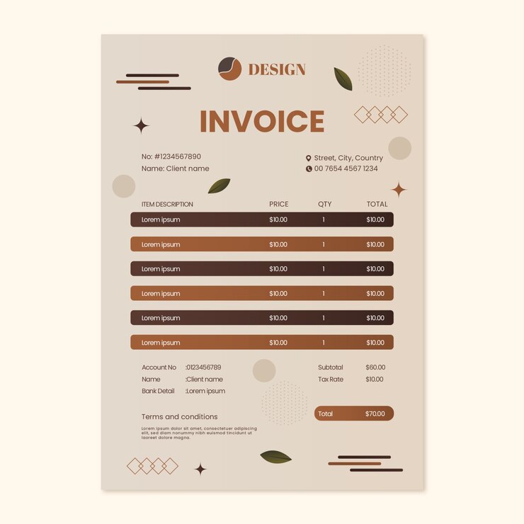 Free Vector gradient interior design and home decor invoice template