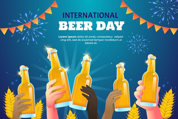 Gradient international beer day background