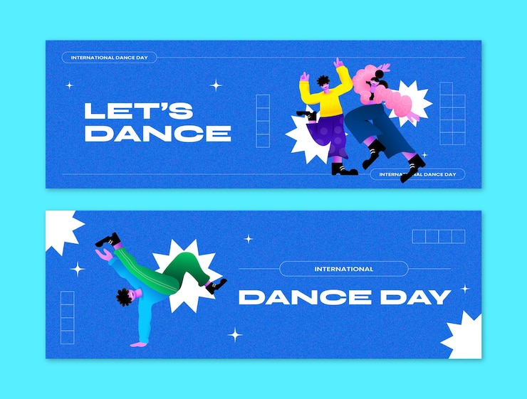 無料Vector グラディエント国際ダンスデーのバナーテンプレート