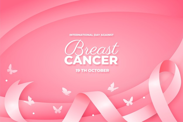 Free vector gradient international day against breast cancer background