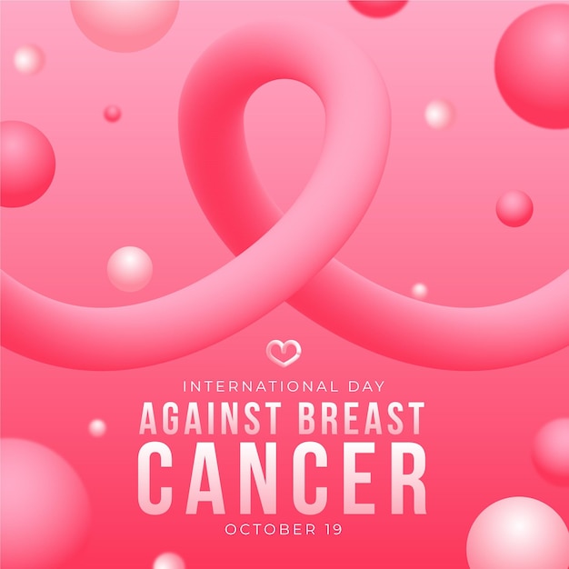 Gradient international day against breast cancer illustration
