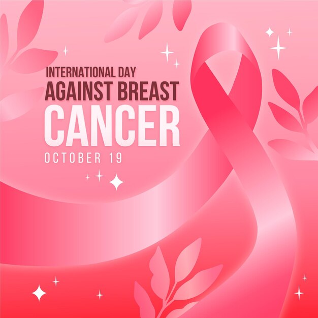 Gradient international day against breast cancer illustration