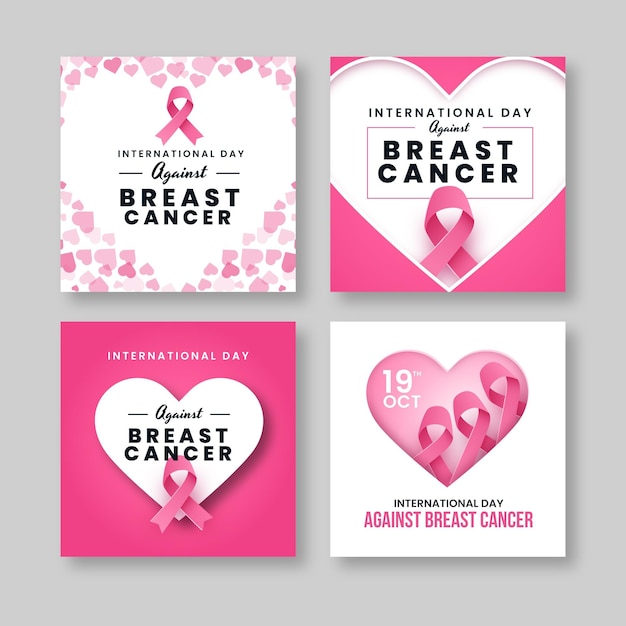 Коллекция постов в instagram к международному дню борьбы с раком груди