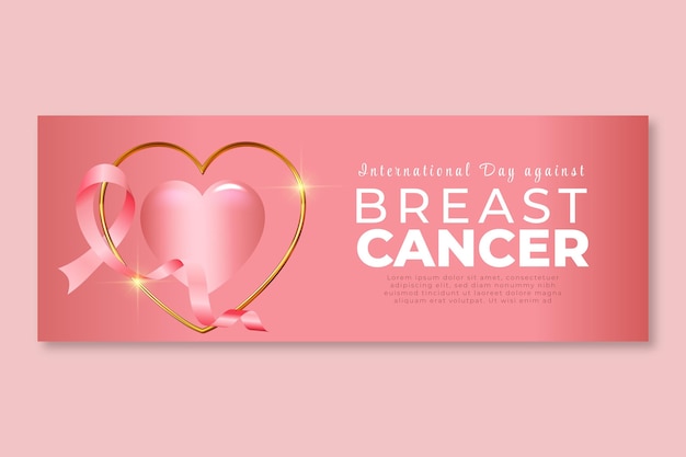 Gradient international day against breast cancer social media cover template