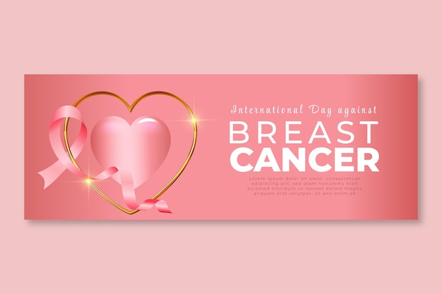 Шаблон обложки в социальных сетях международного дня борьбы с раком груди
