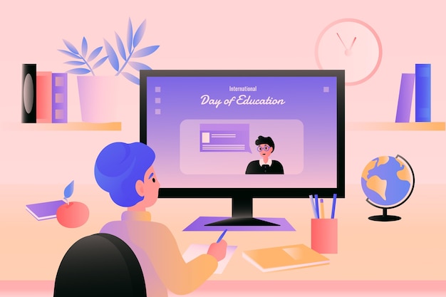 Gradient international day of education illustration