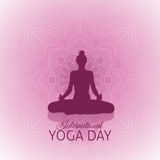 Vettore gratuito giornata internazionale gradiente dell'illustrazione di yoga