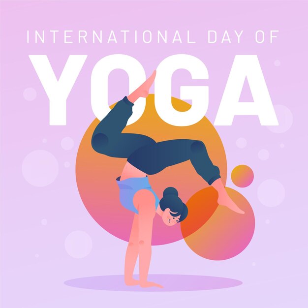 Gradient international day of yoga illustration