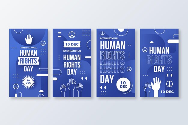 Коллекция историй градиента международного дня прав человека в instagram