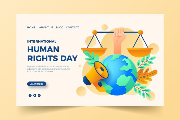 Gradient international human rights day landing page template