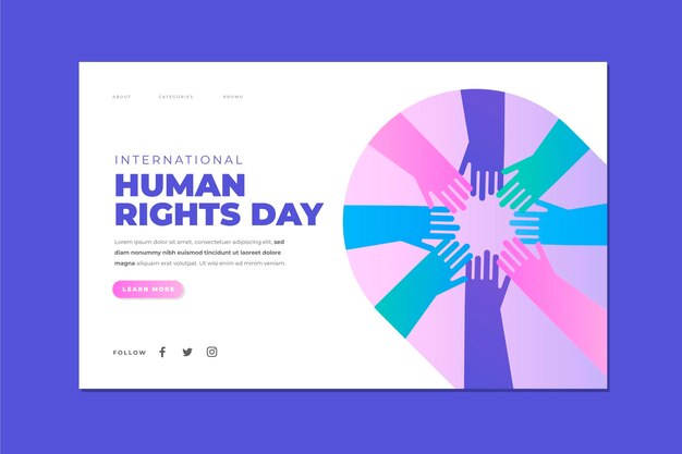 Gradient international human rights day landing page template