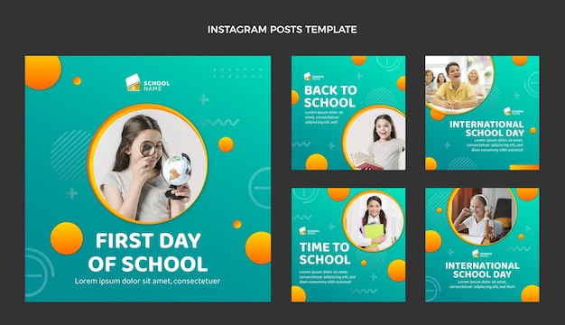 Free vector gradient international school template