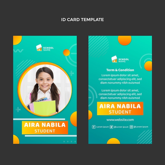 Free vector gradient international school template