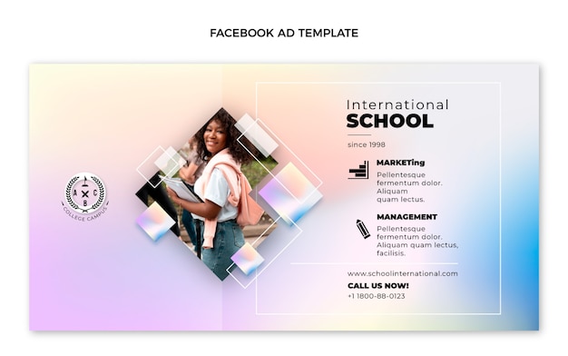 Free vector gradient international school template