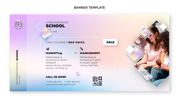 Free vector gradient international school template