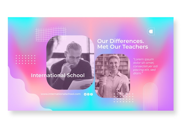 Gradient international school youtube channel art template