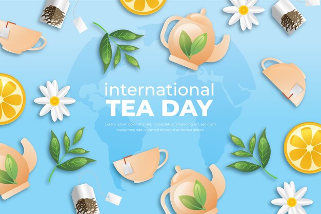 無料ベクター グラデーション国際茶日の背景