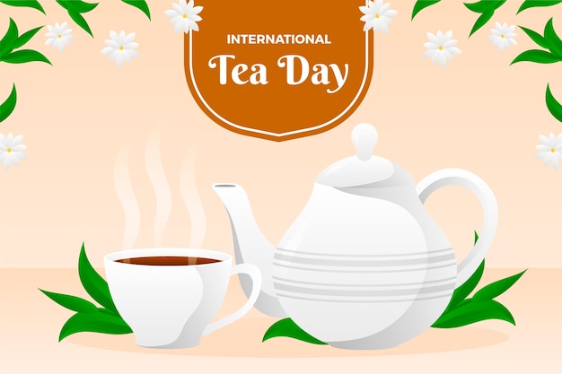 Free vector gradient international tea day background