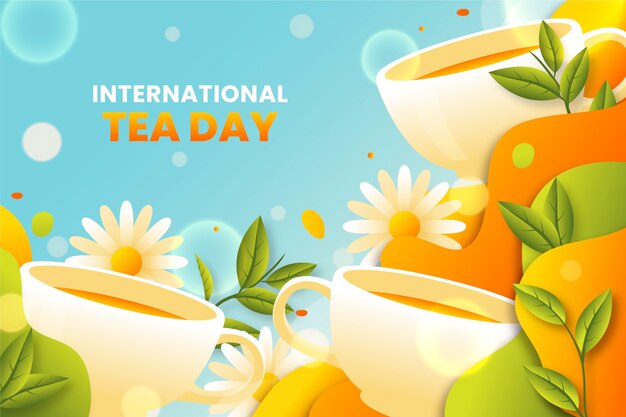 Градиентный фон международного дня чая