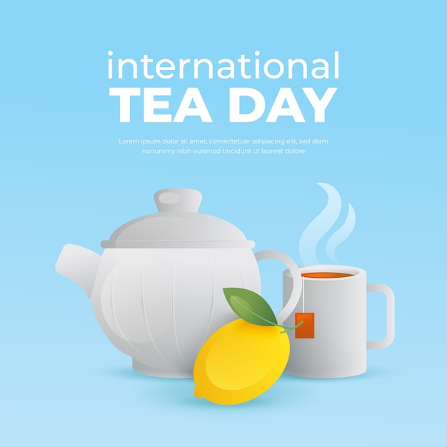 Free vector gradient international tea day illustration