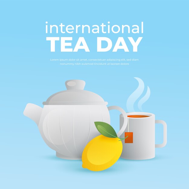 グラデーション国際茶の日のイラスト