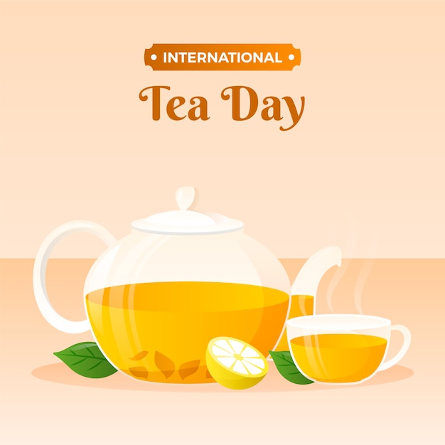 Gradient international tea day illustration