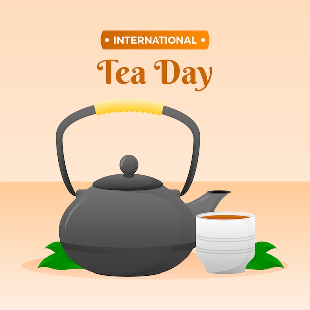 Gradient international tea day illustration