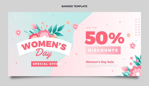 Gradient international women's day sale horizontal bannersts collection