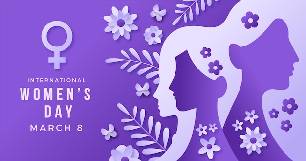 Free vector gradient international women's day social media post template