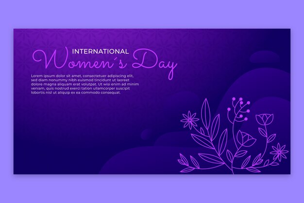 Gradient international women's day social media post template