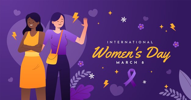 Gradient international women's day social media post template