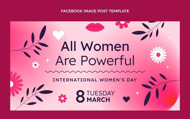 Free vector gradient international women's day social media post template